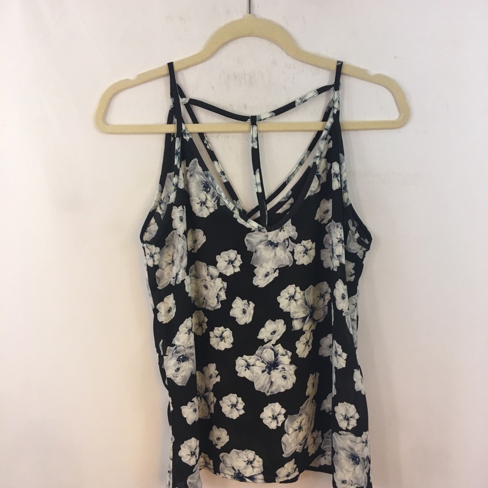 Anthro Paper Crane M Spaghetti Strap Boho Floral - Picture 4 of 4
